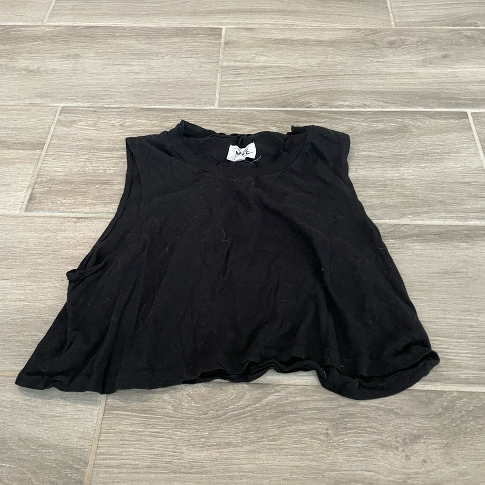 Mate Black Tank Top Crop Small